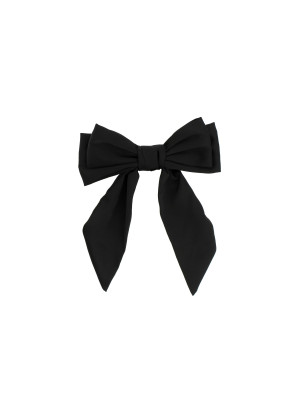 N?ud Satin Noir sur Barrette