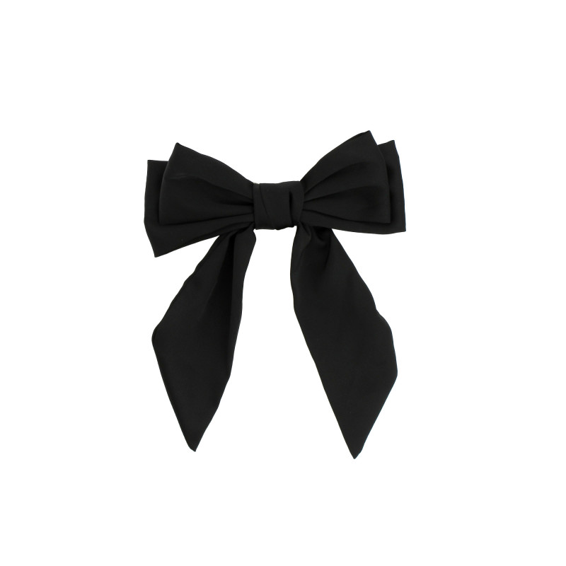 N?ud Satin Noir sur Barrette N?ud Satin Noir sur Barrette