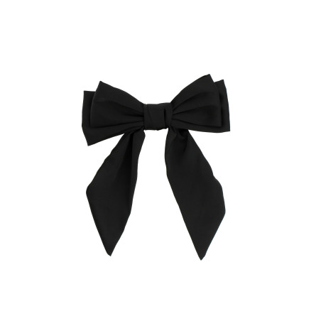 N?ud Satin Noir sur Barrette
