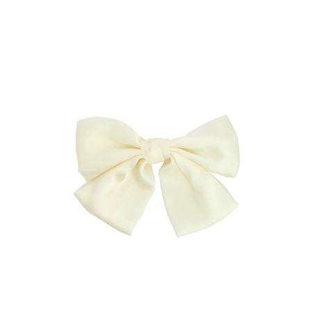 N?ud Satin Blanc Cassé sur Pince