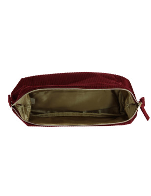Trousse de make-up en velours côtelé Rouge