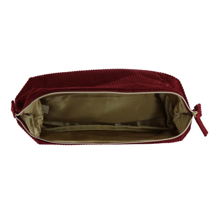 Trousse de make-up en velours côtelé Rouge