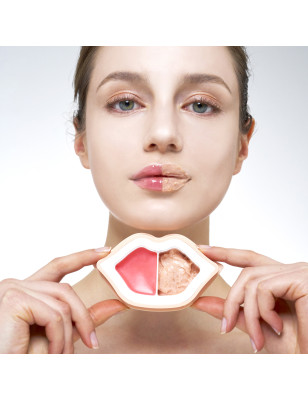 Duo gommage et huile crèmeuse lèvres Peach Duoduo