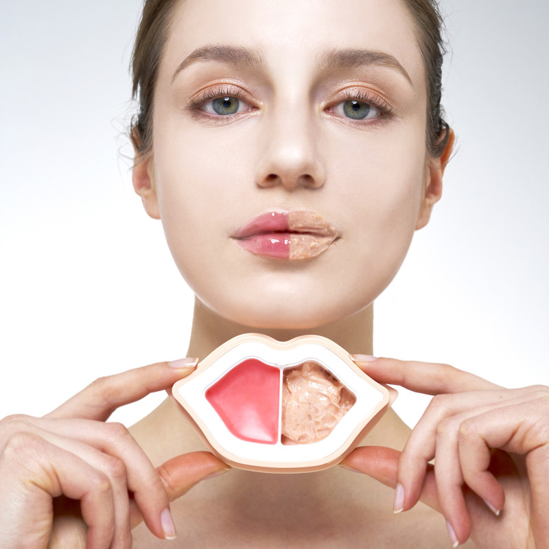 Duo gommage et huile crèmeuse lèvres Peach Duoduo