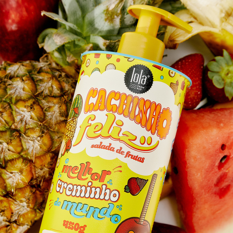 Crème coiffante Cachinho Feliz Salada de Fruta - démêle et active les boucles Crème coiffante Cachinho Feliz Salada de Fruta - démêle et active les boucles