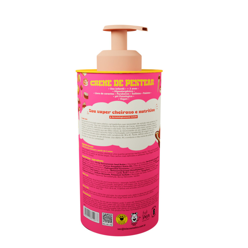 Crème coiffante Cachinho Feliz Chocolate - nutrition intense et boucles définies Crème coiffante Cachinho Feliz Chocolate - nutrition intense et boucles définies