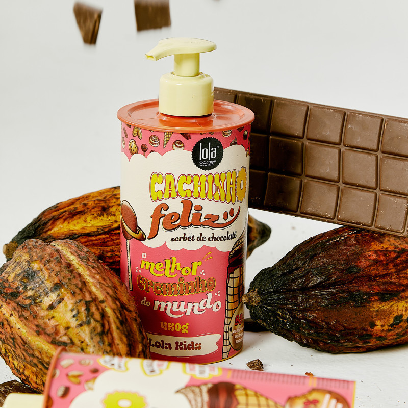 Crème coiffante Cachinho Feliz Chocolate - nutrition intense et boucles définies Crème coiffante Cachinho Feliz Chocolate - nutrition intense et boucles définies