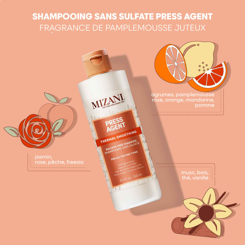 Shampoing sans sulfate Press Agent Thermal Smoothing Shampoing sans sulfate Press Agent Thermal Smoothing