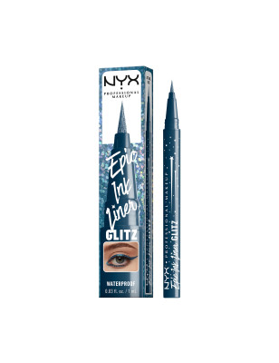 Eyeliner EPIC INK GLITZ Denim Dazzle - précision, éclat bleu métallique