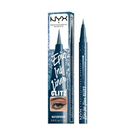Eyeliner EPIC INK GLITZ Denim Dazzle - précision, éclat bleu métallique