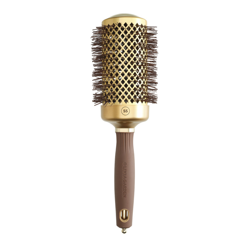 Brosse brushing ronde Expert Blowout Shine Wavy Bristles Gold&Brown 55mm Brosse brushing ronde Expert Blowout Shine Wavy Bristles Gold&Brown 55mm