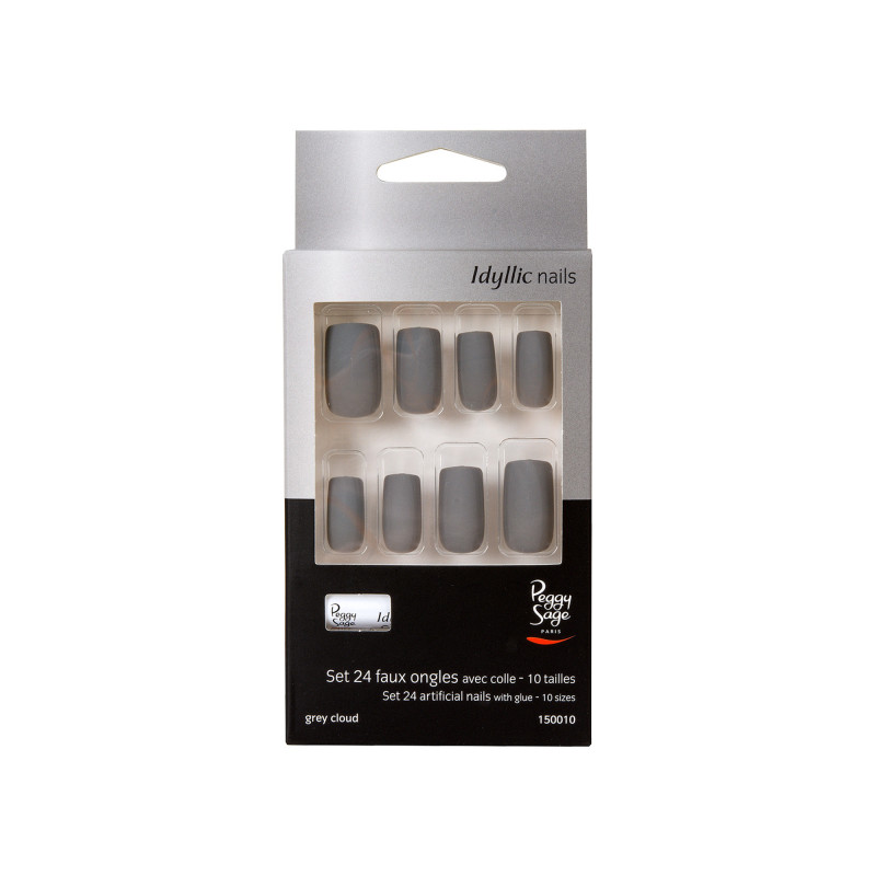 Set 24 faux ongles Idyllic nails Grey cloud Set 24 faux ongles Idyllic nails Grey cloud