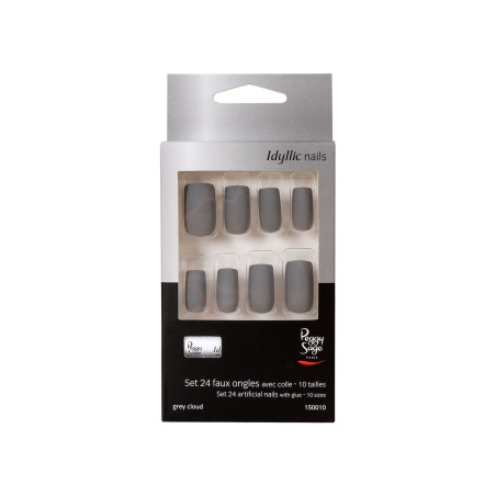 Set 24 faux ongles Idyllic nails Grey cloud