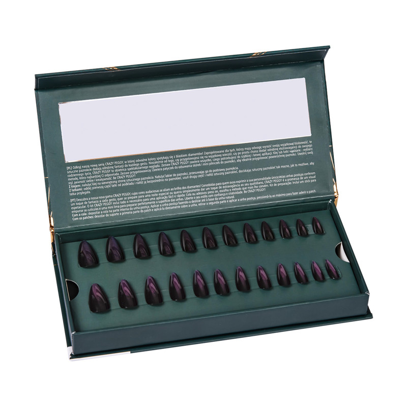 Faux ongles réutilisables - The great Peggy - effet holographique violet/vert