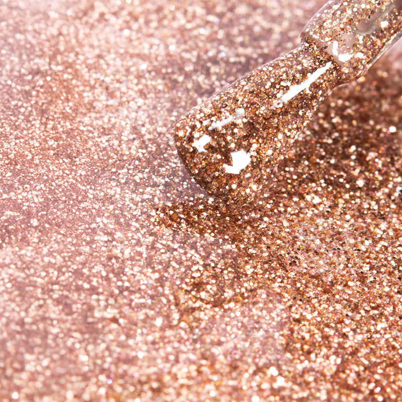 Vernis semi-permanent I-LAK Sequins - paillettes dorées, effet festif