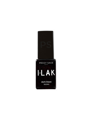 Vernis semi-permanent I-LAK Dark Blaze - noir profond, éclats rouges