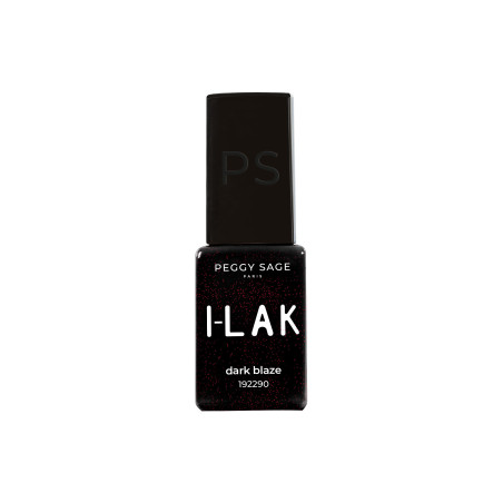 Vernis semi-permanent I-LAK Dark Blaze - noir profond, éclats rouges