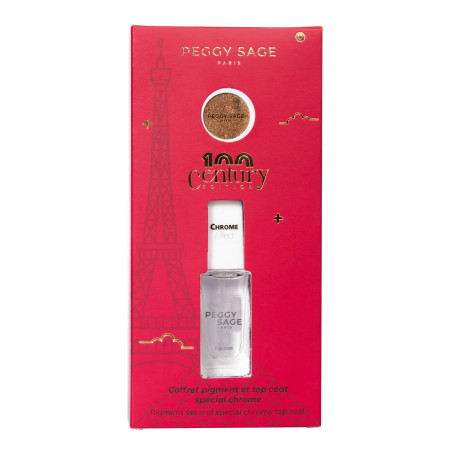 Coffret pigment nail art et top coat chrome - édition CENTURY