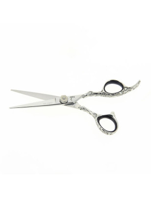 Ciseaux de coupe offset Argent motifs fleurs 5.5