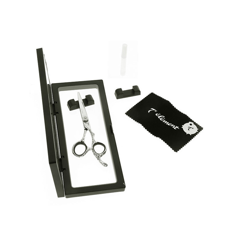 Ciseaux de coupe offset Argent motifs fleurs 5.5 Ciseaux de coupe offset Argent motifs fleurs 5.5