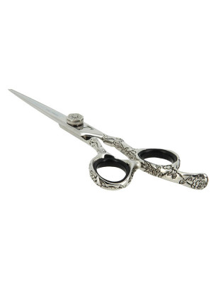 Ciseaux de coupe offset Argent motifs fleurs 5.5 Ciseaux de coupe offset Argent motifs fleurs 5.5