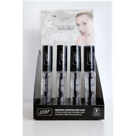 Présentoir mascara fixateur - pack 24 pièces, baby hair maîtrisés, testeur inclus