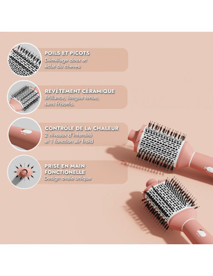 Brosse soufflante Hollywood Hair Brush - brushing glamour, volume, finition lisse