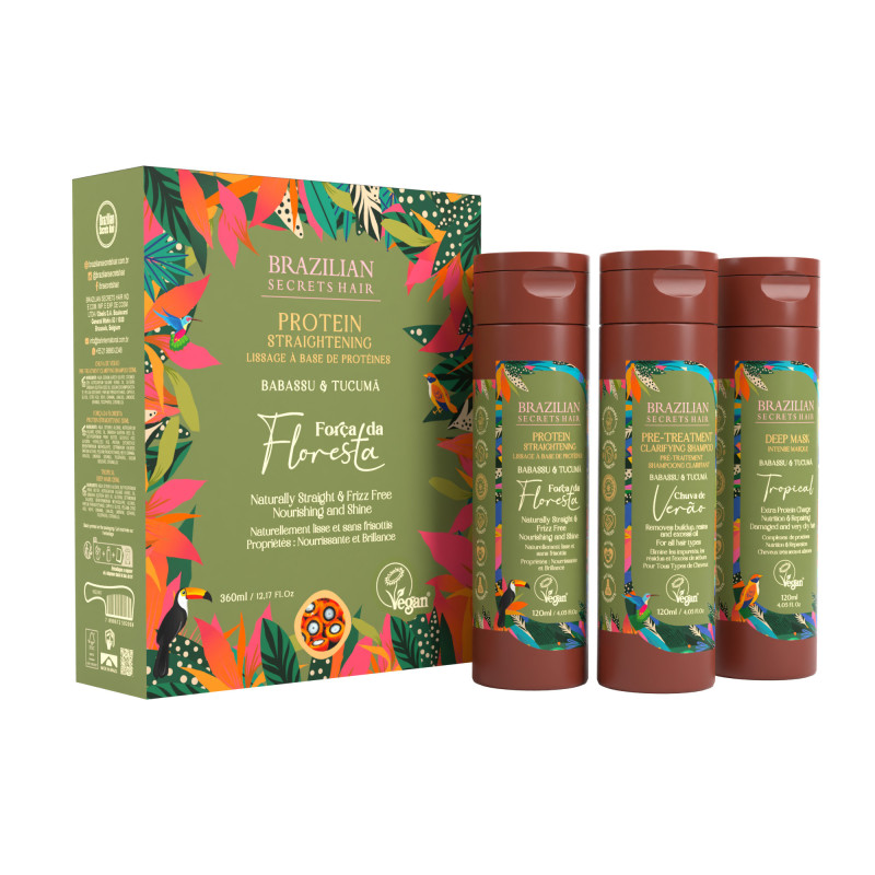 Kit de lissage à base de Protéines Força Da Floresta (3x120ml) Kit de lissage à base de Protéines Força Da Floresta (3x120ml)