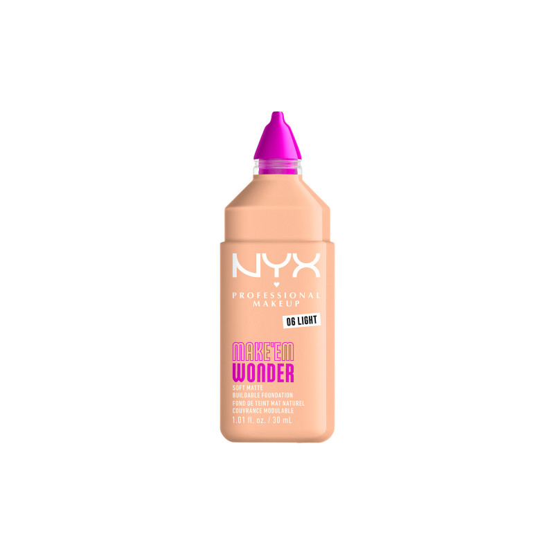 Fond de teint mat naturel couvrance modulable Make'em Wonder - 06 Light