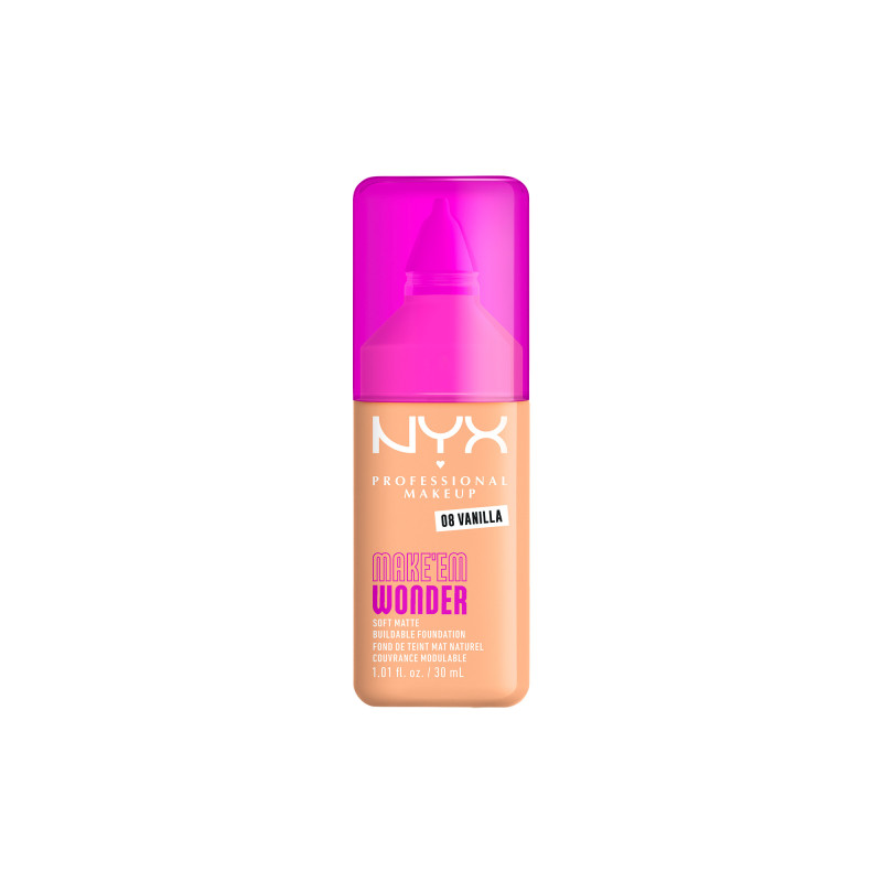 Fond de teint mat naturel couvrance modulable Make'em Wonder - 08 Vanilla Fond de teint mat naturel couvrance modulable Make'em Wonder - 08 Vanilla