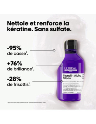 Shampoing disciplinant Keratin Alpha Sleek - lissage, anti-frisottis & discipline