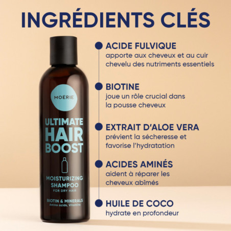 Shampoing de croissance hydratant biotine et minéraux