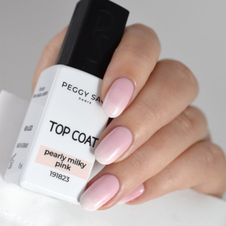Top Coat pearly milky pink – protection, lumière, look raffiné