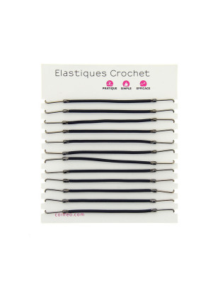 Elastique crochet Noir x12