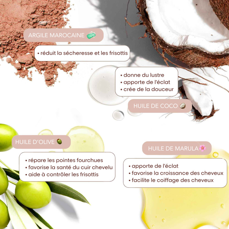 Masque de vapeur à l'argile Marocaine pour les boucles True Textures Masque de vapeur à l'argile Marocaine pour les boucles True Textures