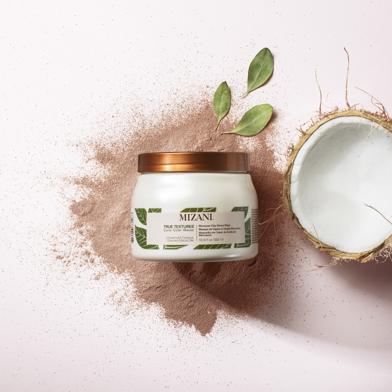 Masque de vapeur à l'argile Marocaine pour les boucles True Textures Masque de vapeur à l'argile Marocaine pour les boucles True Textures