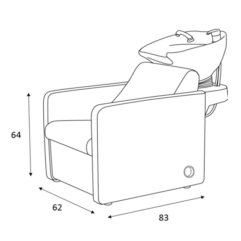Bac à shampooing accoudoirs carrés Noir Bac à shampooing accoudoirs carrés Noir