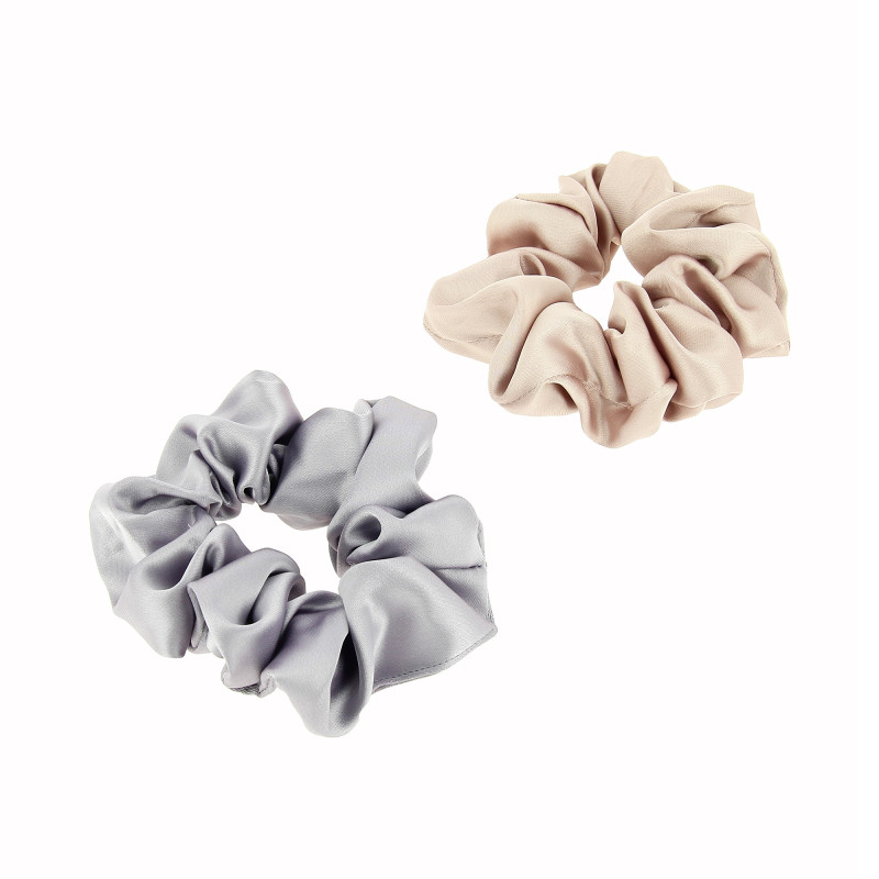 Chouchou effet satin rose et violet x2 Chouchou effet satin rose et violet x2