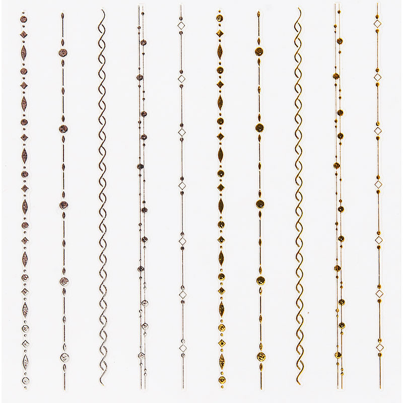 Décors adhésifs pour ongles Bijoux dorés Décors adhésifs pour ongles Bijoux dorés