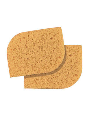 Eponges à démaquiller naturelles 11x8cm x2 Jaune