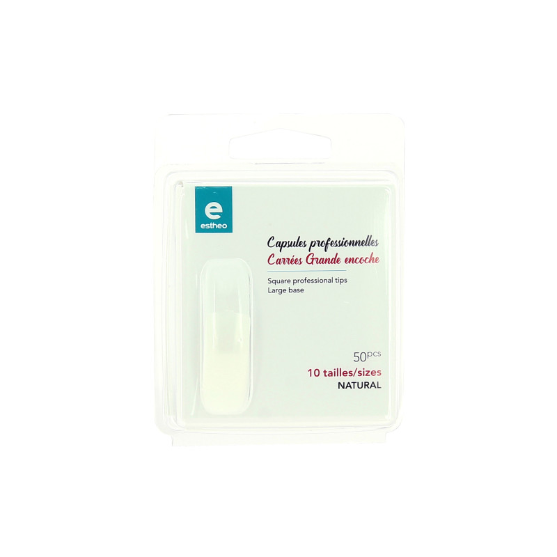 50 capsules professionnelles universelles carrées grande encoche - naturel 50 capsules professionnelles universelles carrées grande encoche - naturel