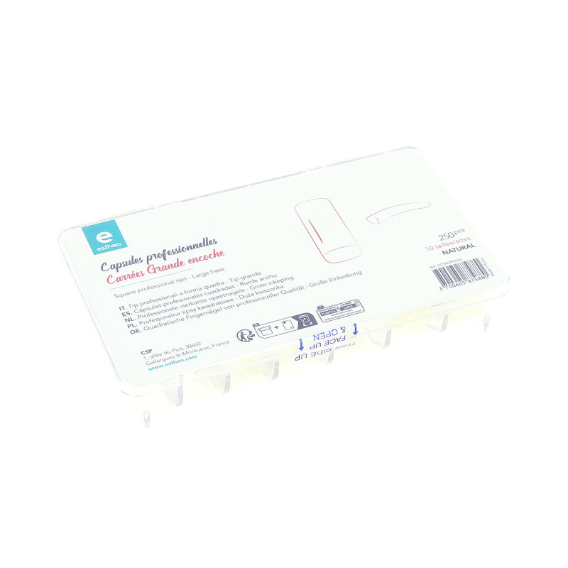 250 capsules professionnelles universelles carrees grande encoche - naturel 250 capsules professionnelles universelles carrees grande encoche - naturel