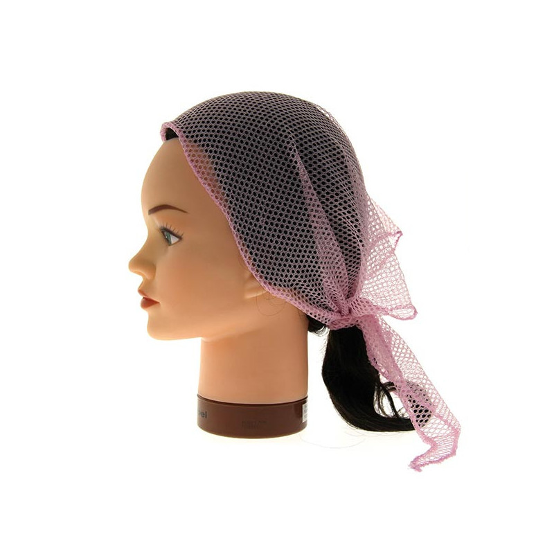 Voilette mise en plis triangulaire en nylon maille large - Rose Voilette mise en plis triangulaire en nylon maille large - Rose