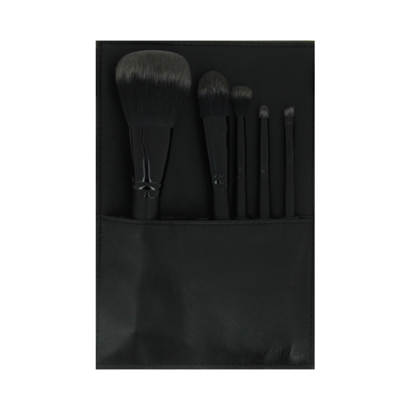 Set 5 pinceaux maquillage + trousse 15x21,7cm Set 5 pinceaux maquillage + trousse 15x21,7cm