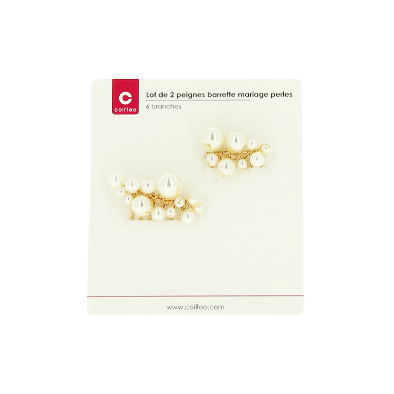 Lot de 2 peignes barrettes perles Lot de 2 peignes barrettes perles