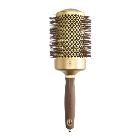 Brosse brushing ronde  Expert Blowout Shine Wavy Bristles Gold&Brown 65mm