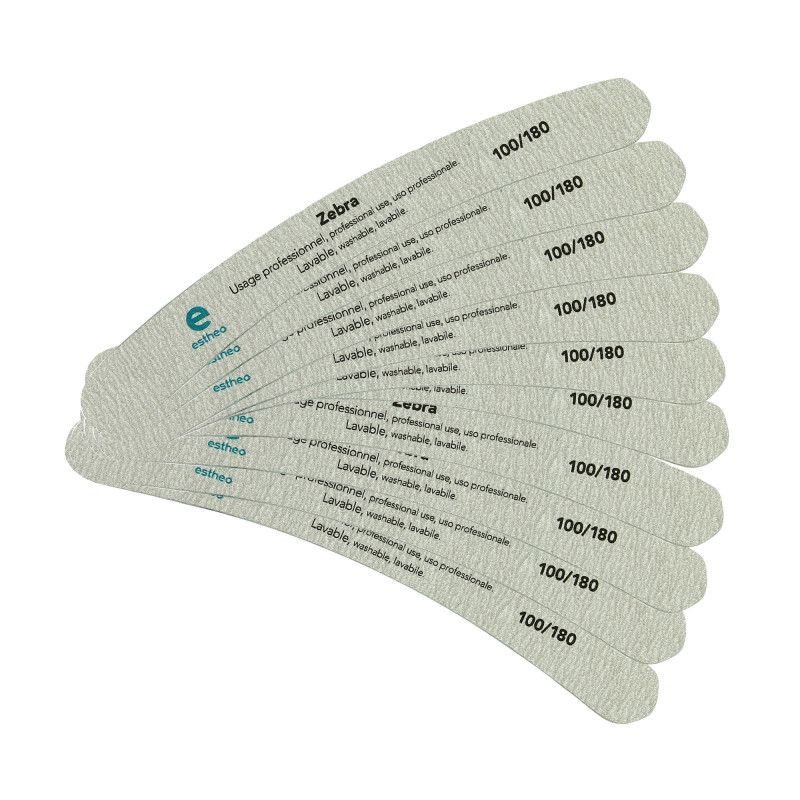 Lime à ongles banane 100-180 verte Zébra x10 Lime à ongles banane 100-180 verte Zébra x10