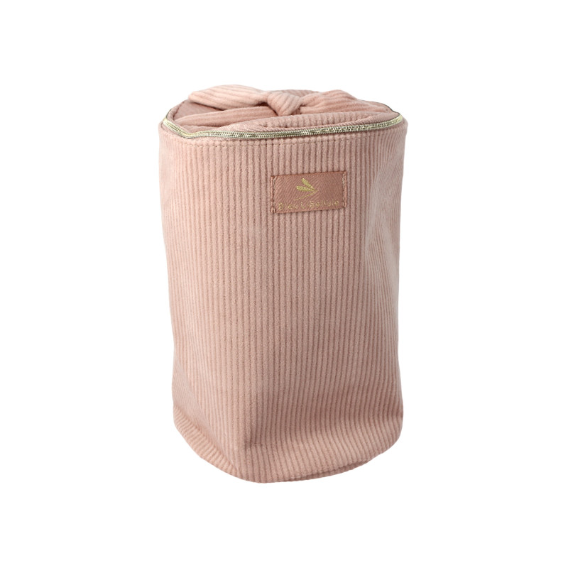 Trousse ronde en velours côtelé Rose Trousse ronde en velours côtelé Rose