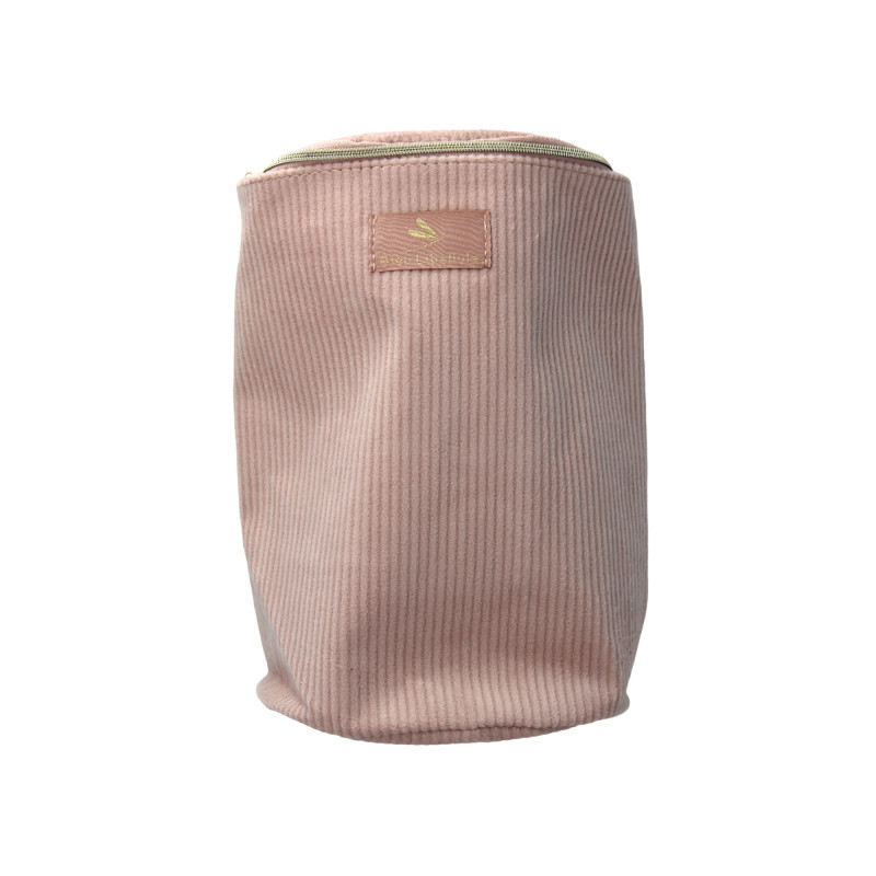 Trousse ronde en velours côtelé Rose Trousse ronde en velours côtelé Rose