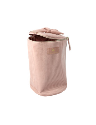 Trousse ronde en velours côtelé Rose Trousse ronde en velours côtelé Rose